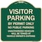Signmission Designer Series-Visitor Parking By Permit Only No Public Parking Sign, 18" x 18", G-1818-9871 A-DES-G-1818-9871 - alternate 1